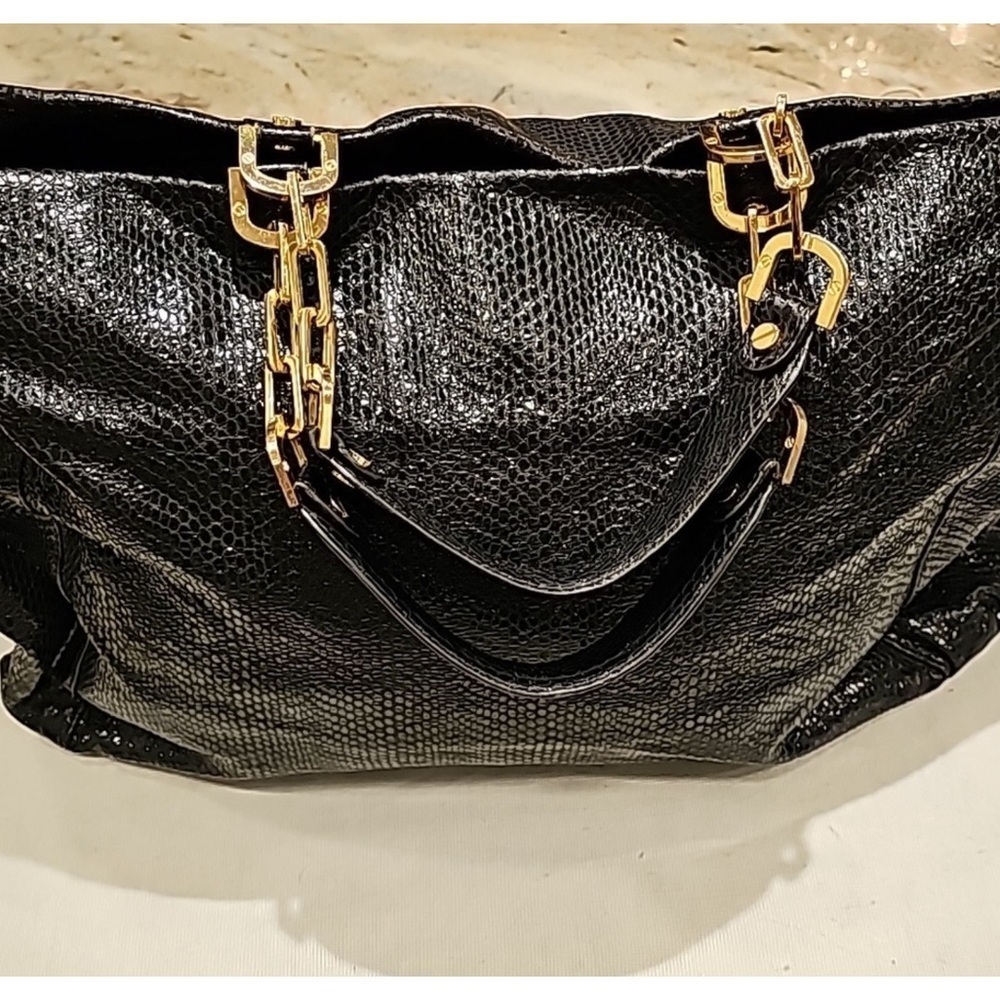 Tory Burch Marni Embossed Leather Snakeskin Tote Bag - Picture 2 of 10